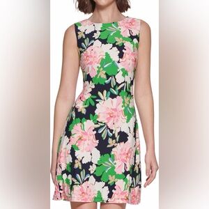 Tommy Hilfiger Floral Jersey Shift Dress Sleeveless Size 16